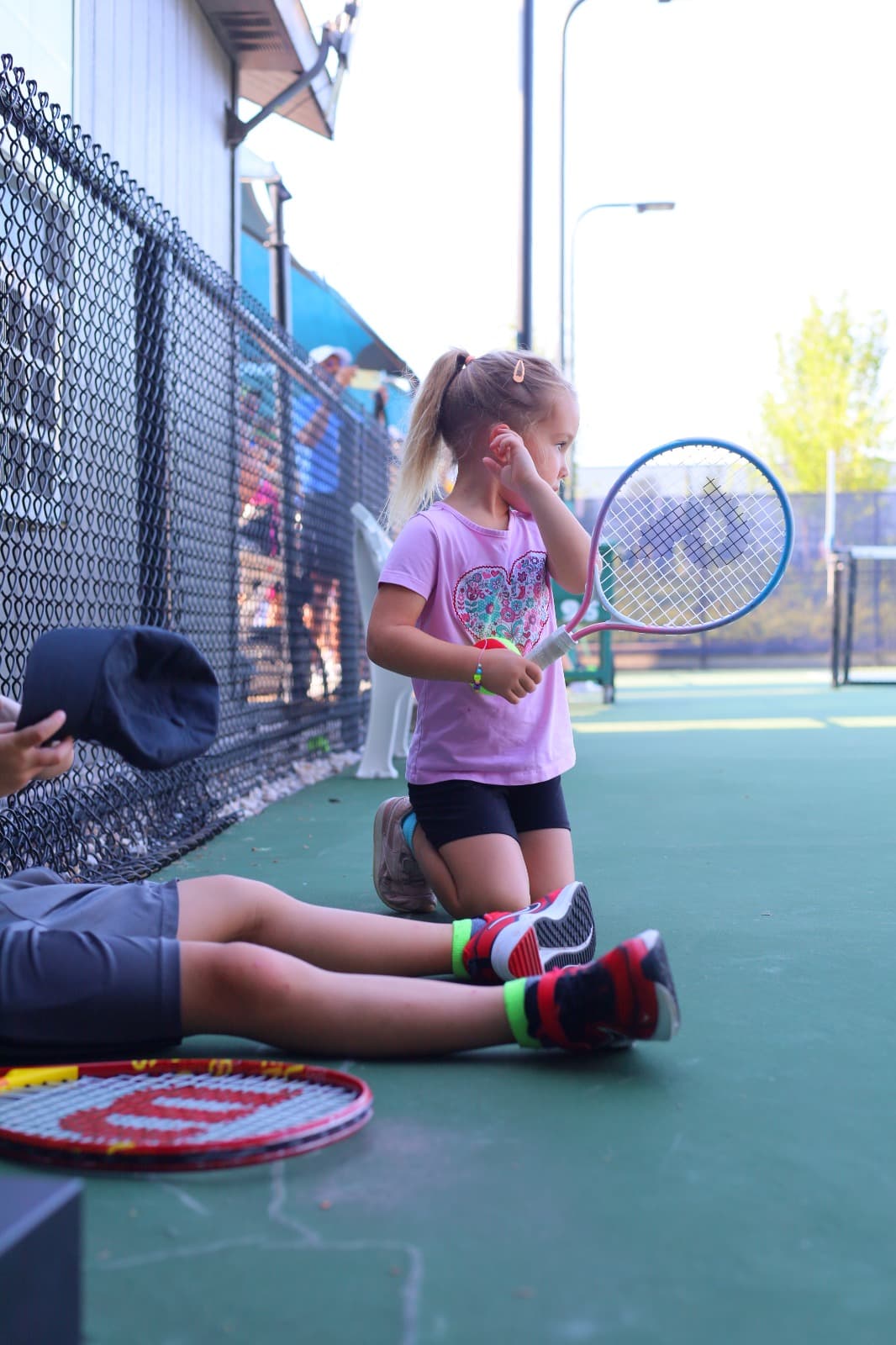Young player on court